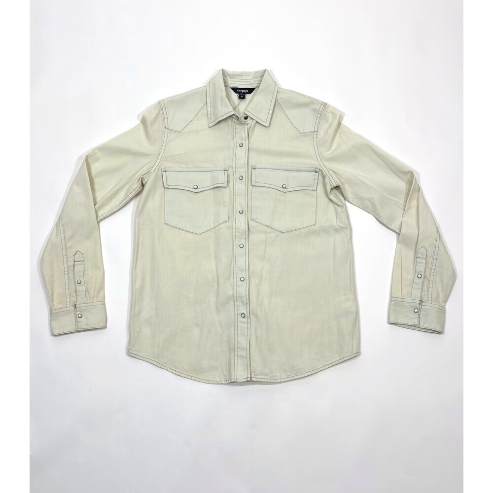 Express Button Down Wester Shirt Long Sleeve Cotton NWT - Size XS